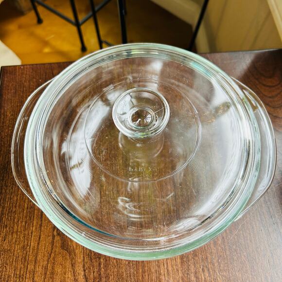 Vintage PYREX Originals Clear Dome Lid w Knob 2 QT Casserole dish bowl 024 - Picture 3 of 10
